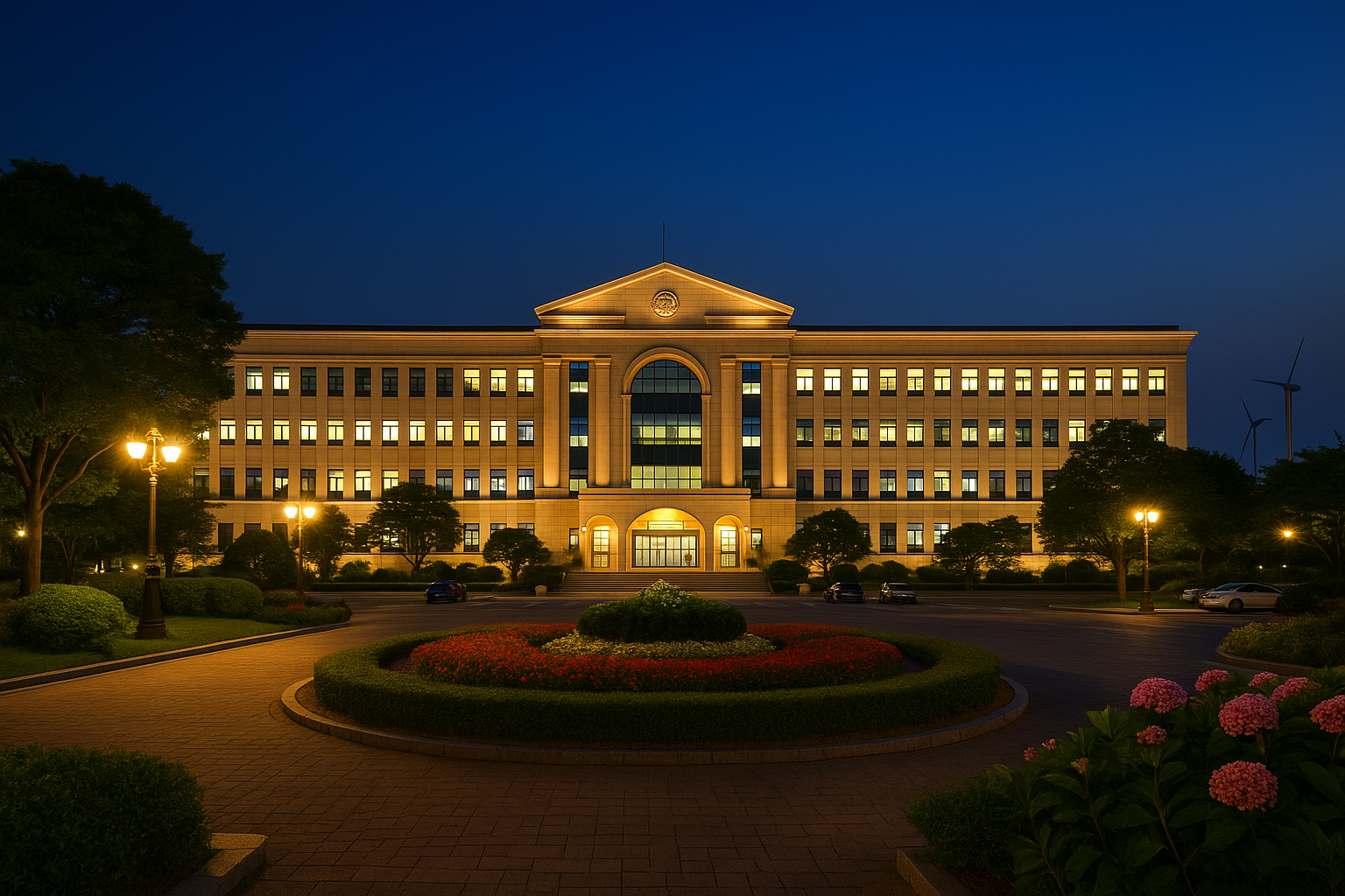 울산시청 야경 이미지